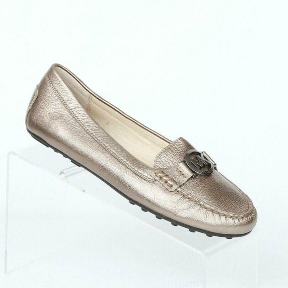 Michael Kors Shoes - Michael Kors Gold Slip On Moc Toe Loafers 7.5 M
